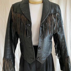 Vintage fringe leather jacket